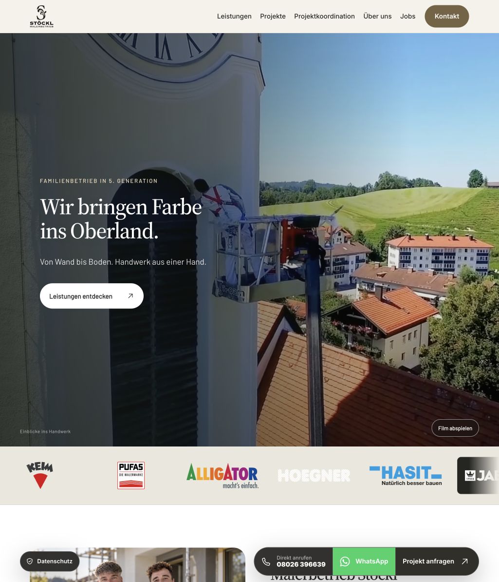 Original homepage of Malerbetrieb Stöckl